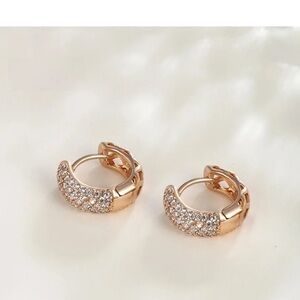Gold filled Hoop Earrings with CZ